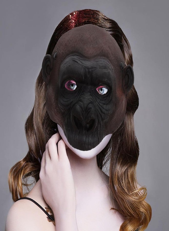 HOLIDYOYO Gorilla Mask,Realistic Monkey Mask Orangutan Chimp Gorilla Animal Chimp Masquerade Halloween Carnival Party Costume Prop - Image 4